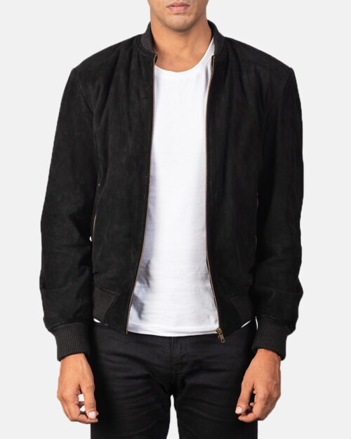 Darkstar Black Suede Bomber Jacket